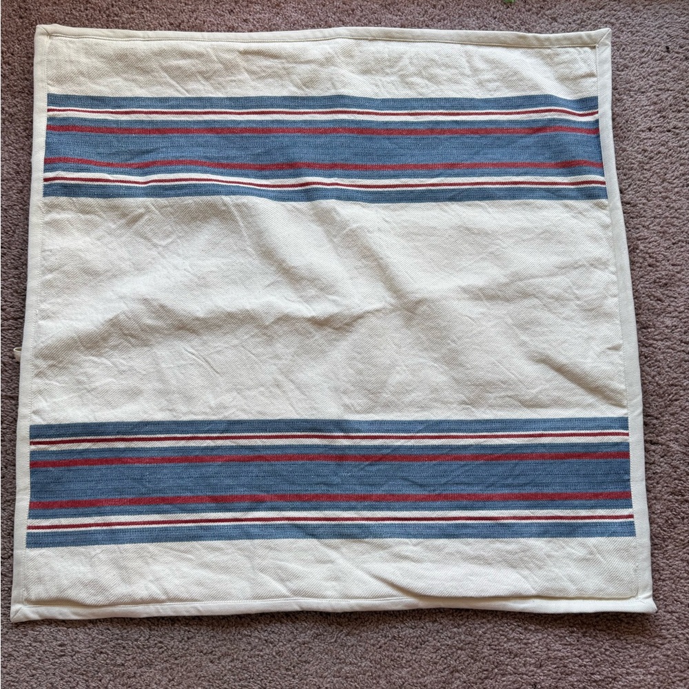RALPH LAUREN home pillow sham cotton country red white & blue heavy cotton linen